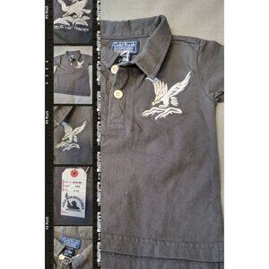 Vintage Gold Rush Outfitters Baby Polo Shirt Embroidered Eagle Design 100% Cotto